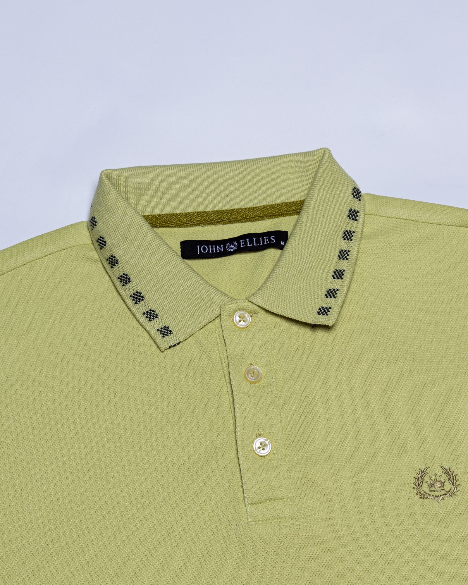 Sakura Yellow Cotton Polo T-Shirt - John Ellies