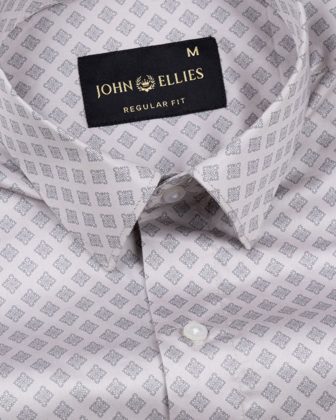 Nobrix Silver Giza Cotton Printed Shirt - John Ellies