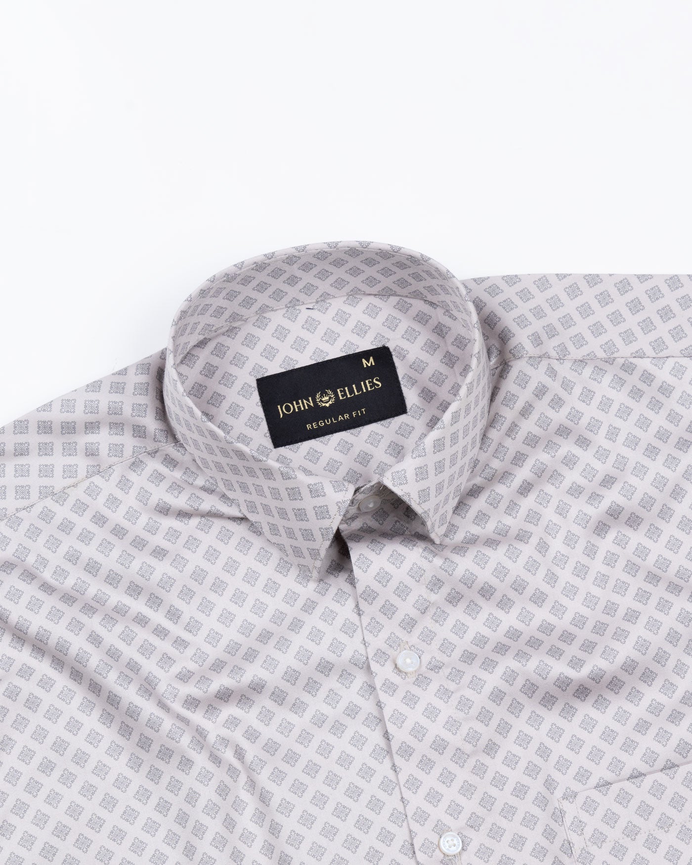 Nobrix Silver Giza Cotton Printed Shirt - John Ellies