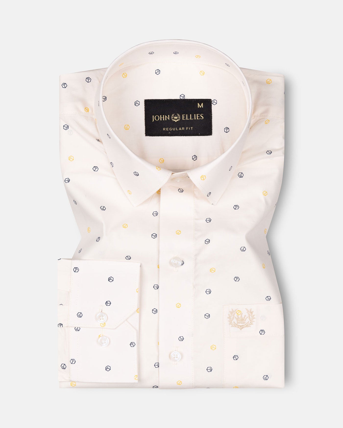 Nobrix Cream Giza Cotton Printed Shirt - John Ellies