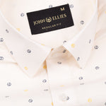 Nobrix Cream Giza Cotton Printed Shirt - John Ellies