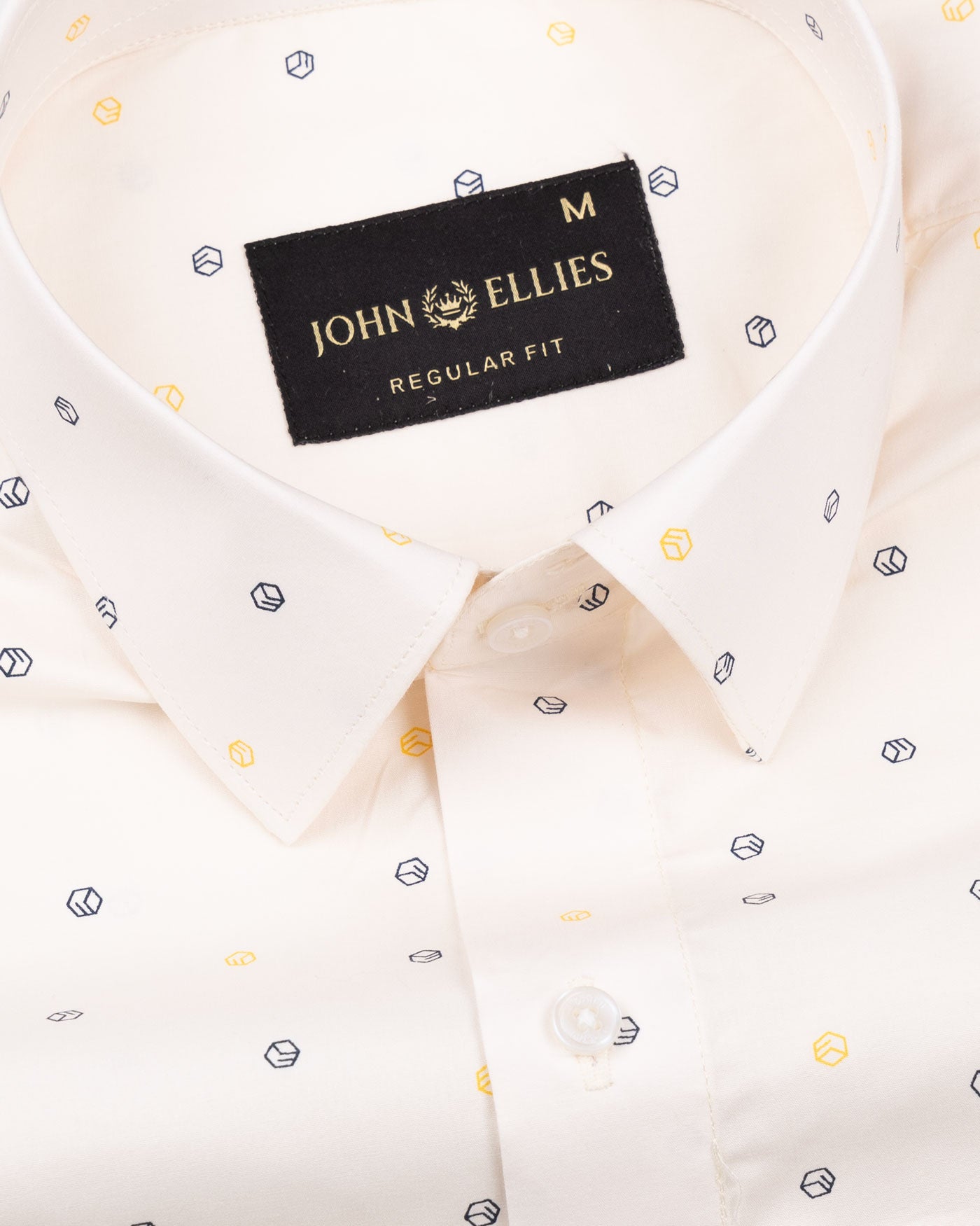 Nobrix Cream Giza Cotton Printed Shirt - John Ellies