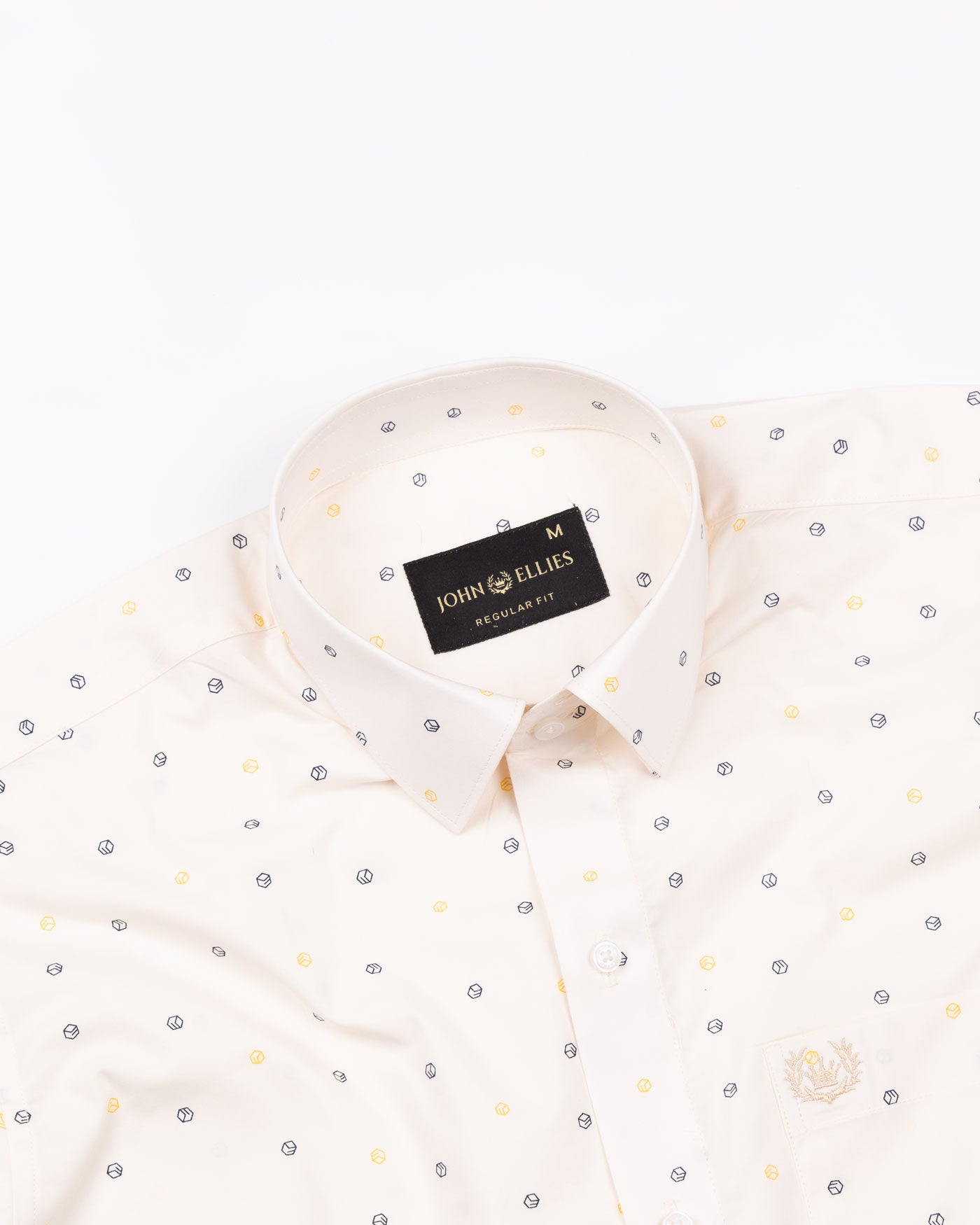 Nobrix Cream Giza Cotton Printed Shirt - John Ellies