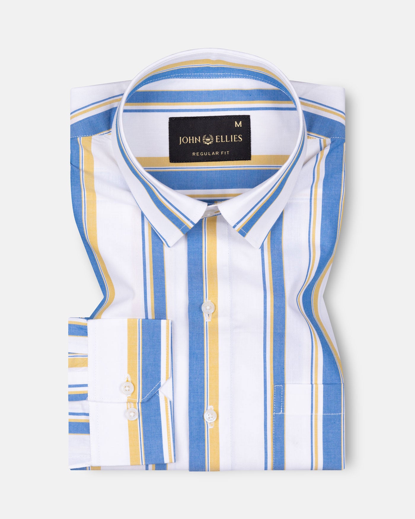 Nobrix White And Blue Strips Cotton Shirt - John Ellies