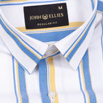 Nobrix White And Blue Strips Cotton Shirt - John Ellies