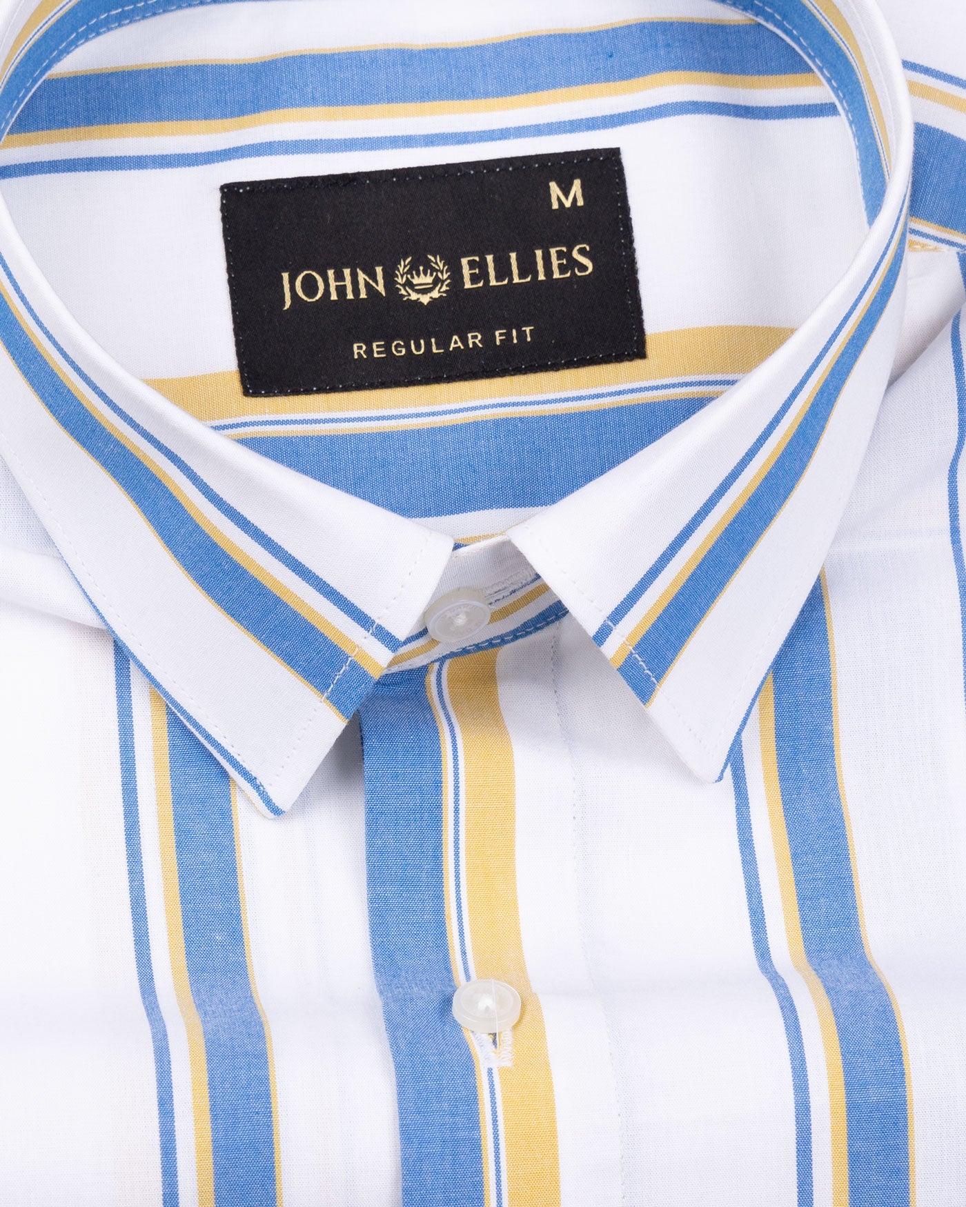 Nobrix White And Blue Strips Cotton Shirt - John Ellies