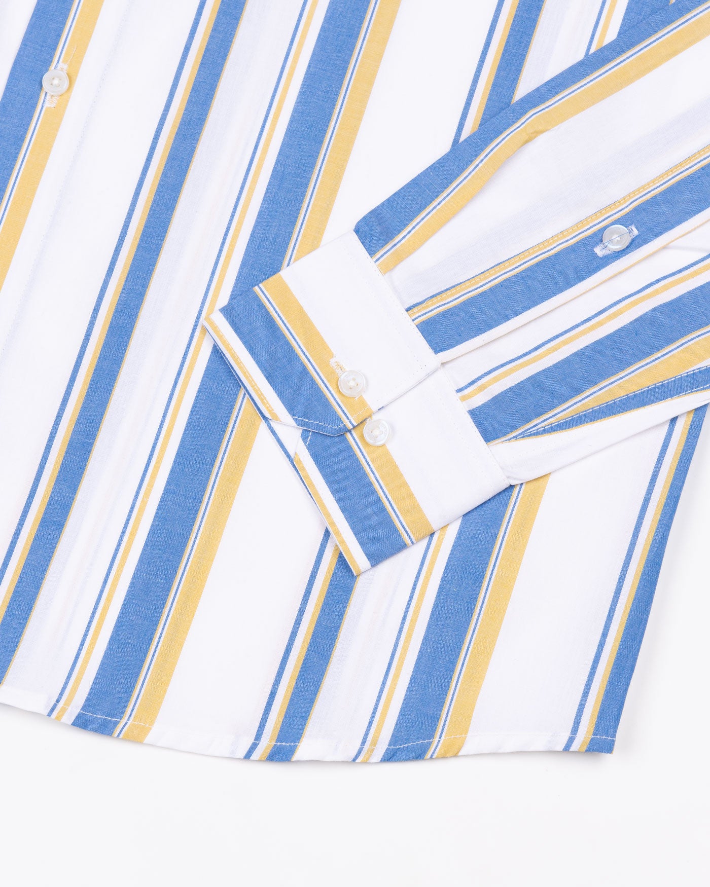 Nobrix White And Blue Strips Cotton Shirt - John Ellies