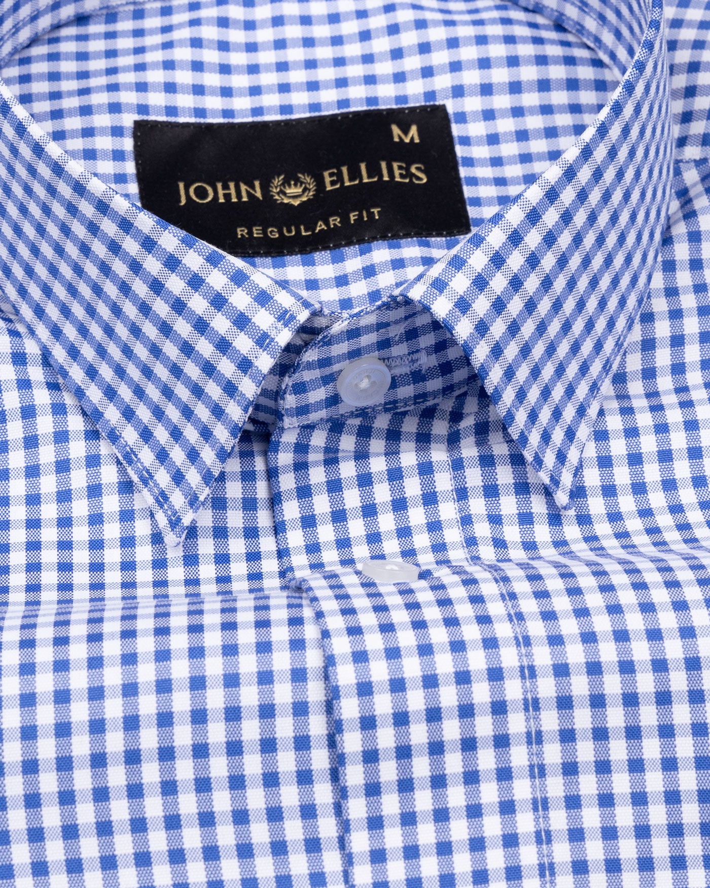 Everett Navy Blue Checked Cotton Shirt - John Ellies