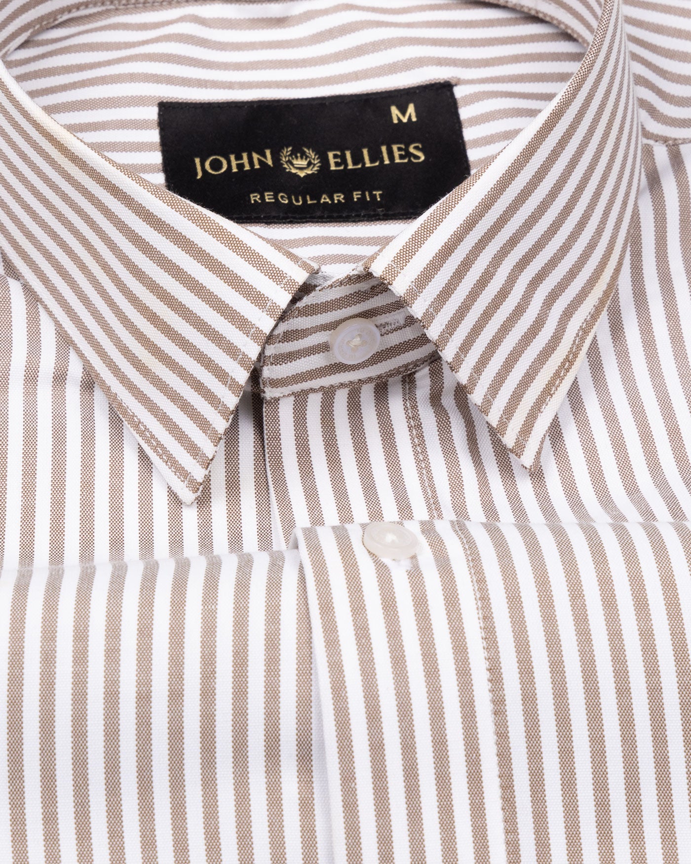 Everett Brown Strips Cotton Shirt - John Ellies