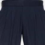 Iscen Navy Blue Formal Cotton Neapolitan Pant - John Ellies