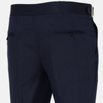 Iscen Navy Blue Formal Cotton Neapolitan Pant - John Ellies