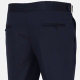 Iscen Navy Blue Formal Cotton Neapolitan Pant - John Ellies