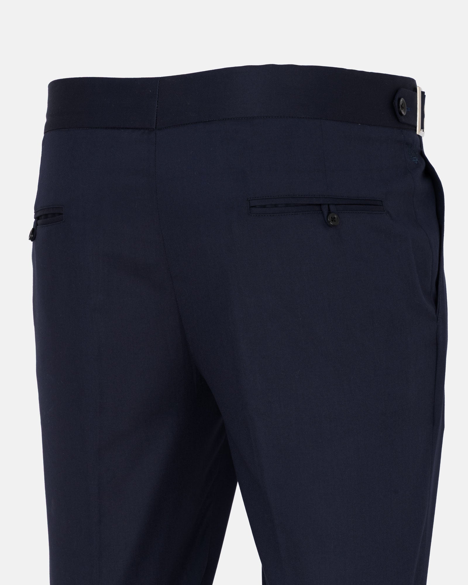 Iscen Navy Blue Formal Cotton Neapolitan Pant - John Ellies