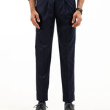 Iscen Navy Blue Formal Cotton Neapolitan Pant