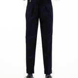 Iscen Navy Blue Formal Cotton Neapolitan Pant