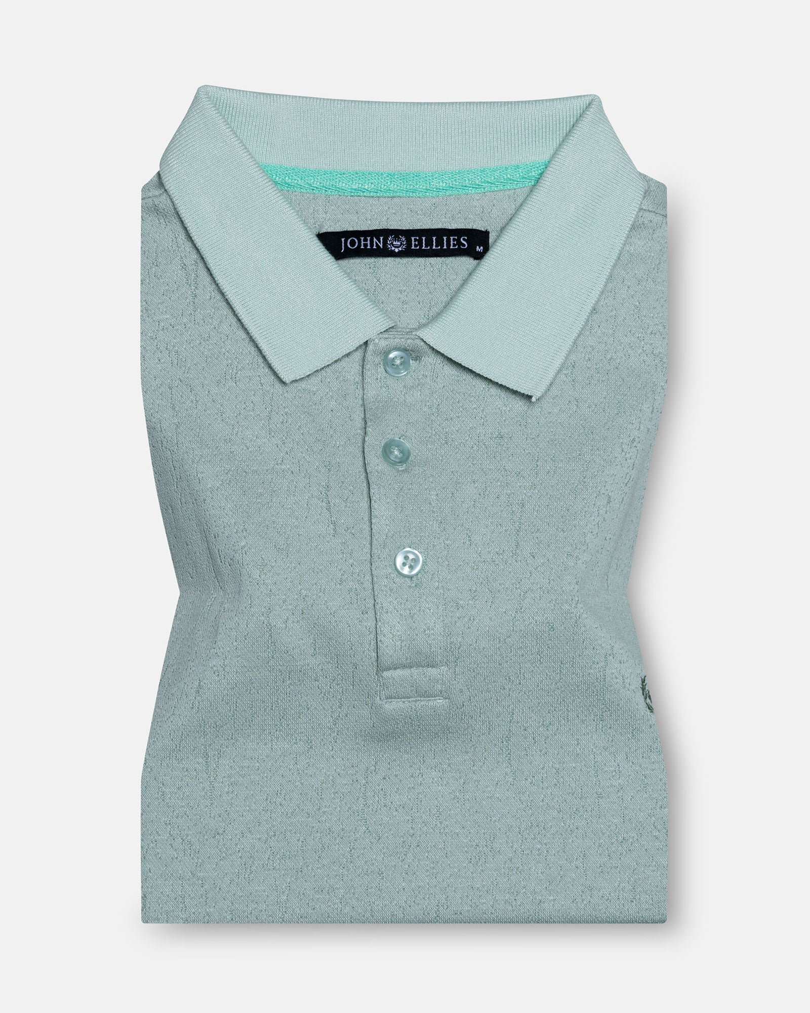 Persien Light Green Cotton Textured Polo T-Shirt - John Ellies