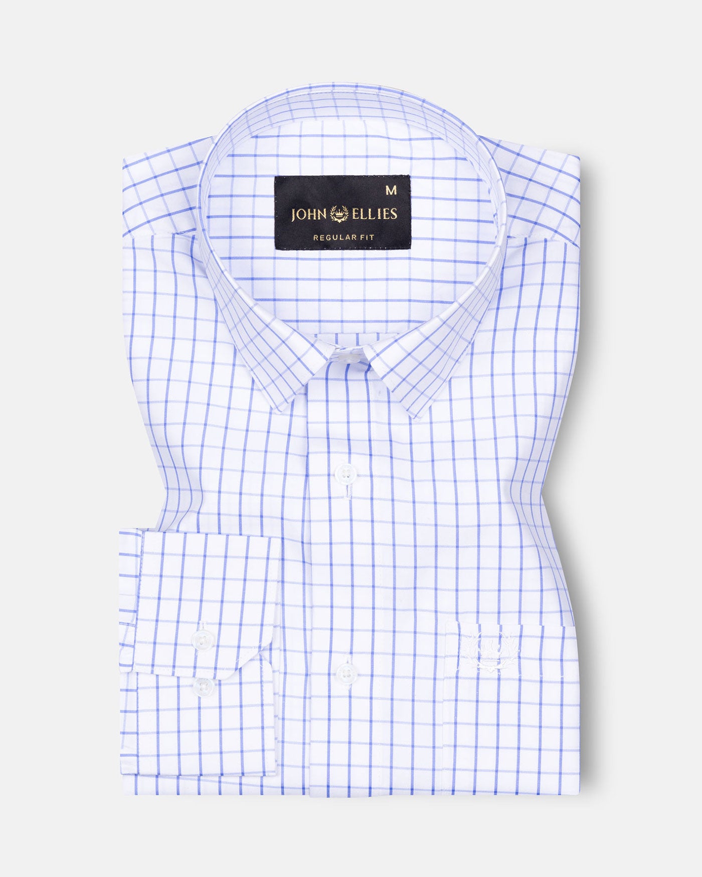 Lunova Blue Checked Cotton Shirt - John Ellies