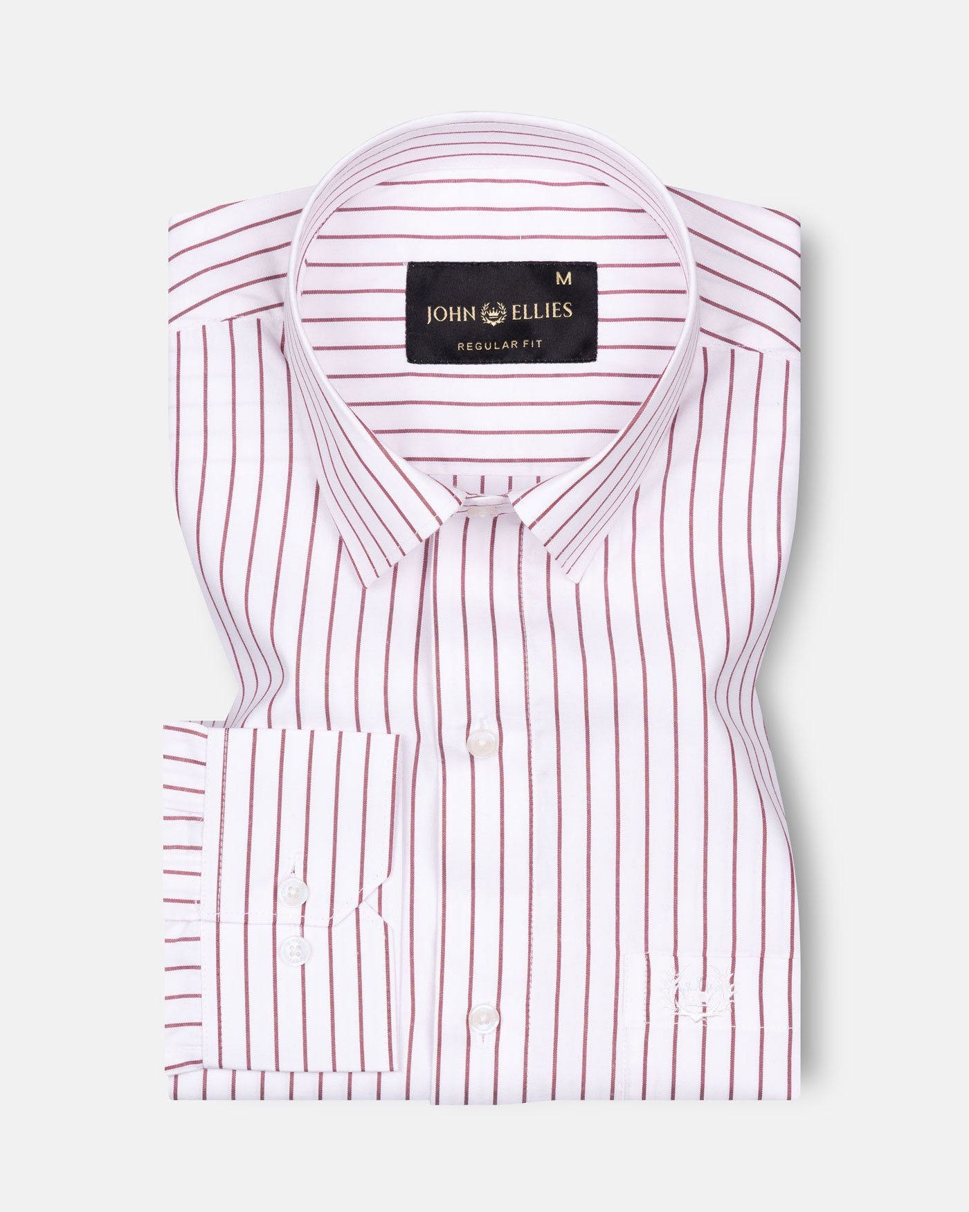 Lunova Maroon Stripes Cotton Shirt - John Ellies