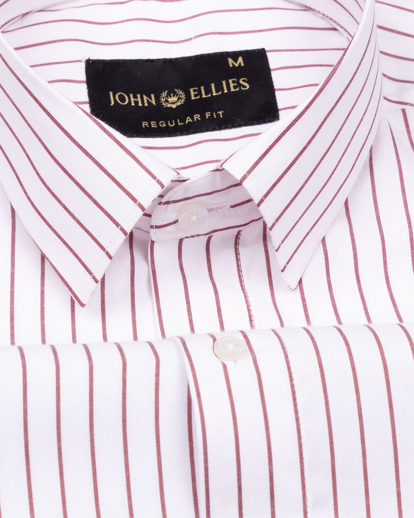 Lunova Maroon Stripes Cotton Shirt - John Ellies