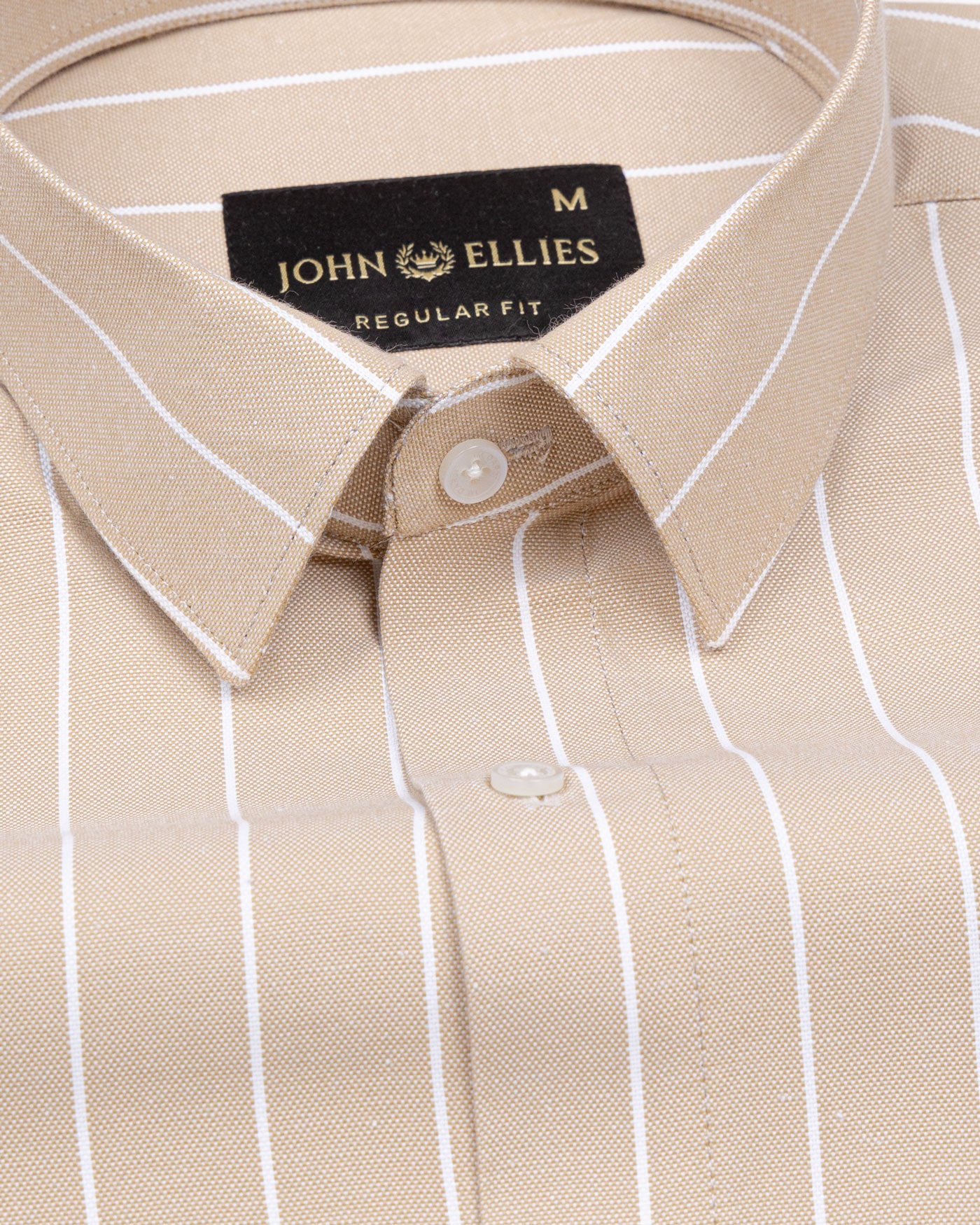 Fabroza Brown Stripe Oxford Cotton Shirt - John Ellies