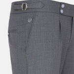 Vittorio Silver Checked Formal Single Pleated Italian Pant - John Ellies
