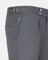 Vittorio Silver Checked Formal Single Pleated Italian Pant