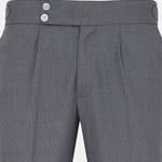 Vittorio Silver Checked Formal Single Pleated Italian Pant - John Ellies