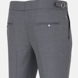 Vittorio Silver Checked Formal Single Pleated Italian Pant - John Ellies