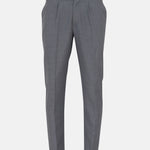 Vittorio Silver Checked Formal Single Pleated Italian Pant - John Ellies