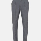 Vittorio Silver Checked Formal Single Pleated Italian Pant - John Ellies