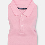 Persien Soft Pink Cotton Textured Polo T-Shirt - John Ellies