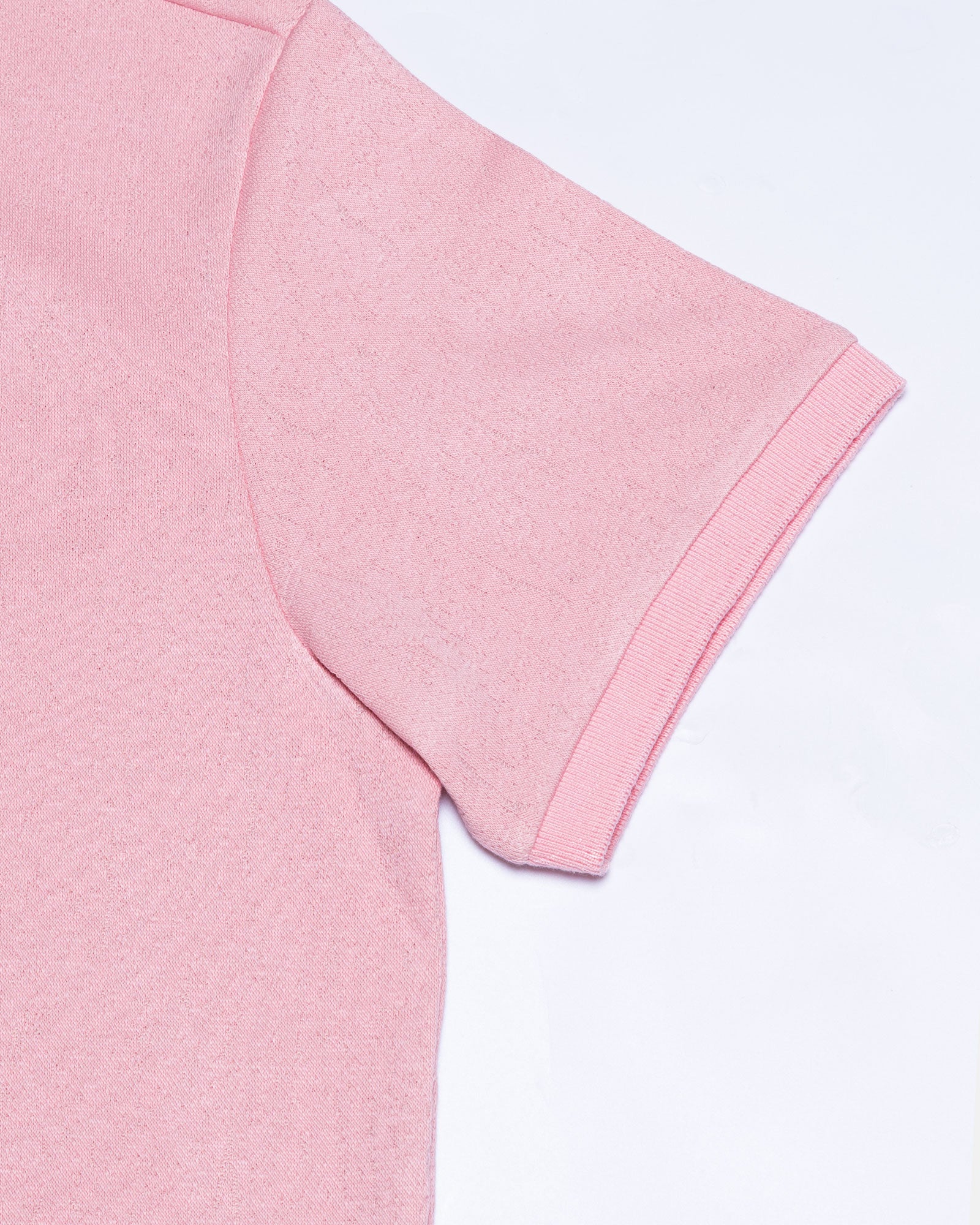 Persien Soft Pink Cotton Textured Polo T-Shirt - John Ellies