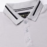 Elysian Silver Cotton Plain Polo T-Shirt