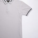 Elysian Silver Cotton Plain Polo T-Shirt