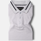 Elysian Silver Cotton Plain Polo T-Shirt