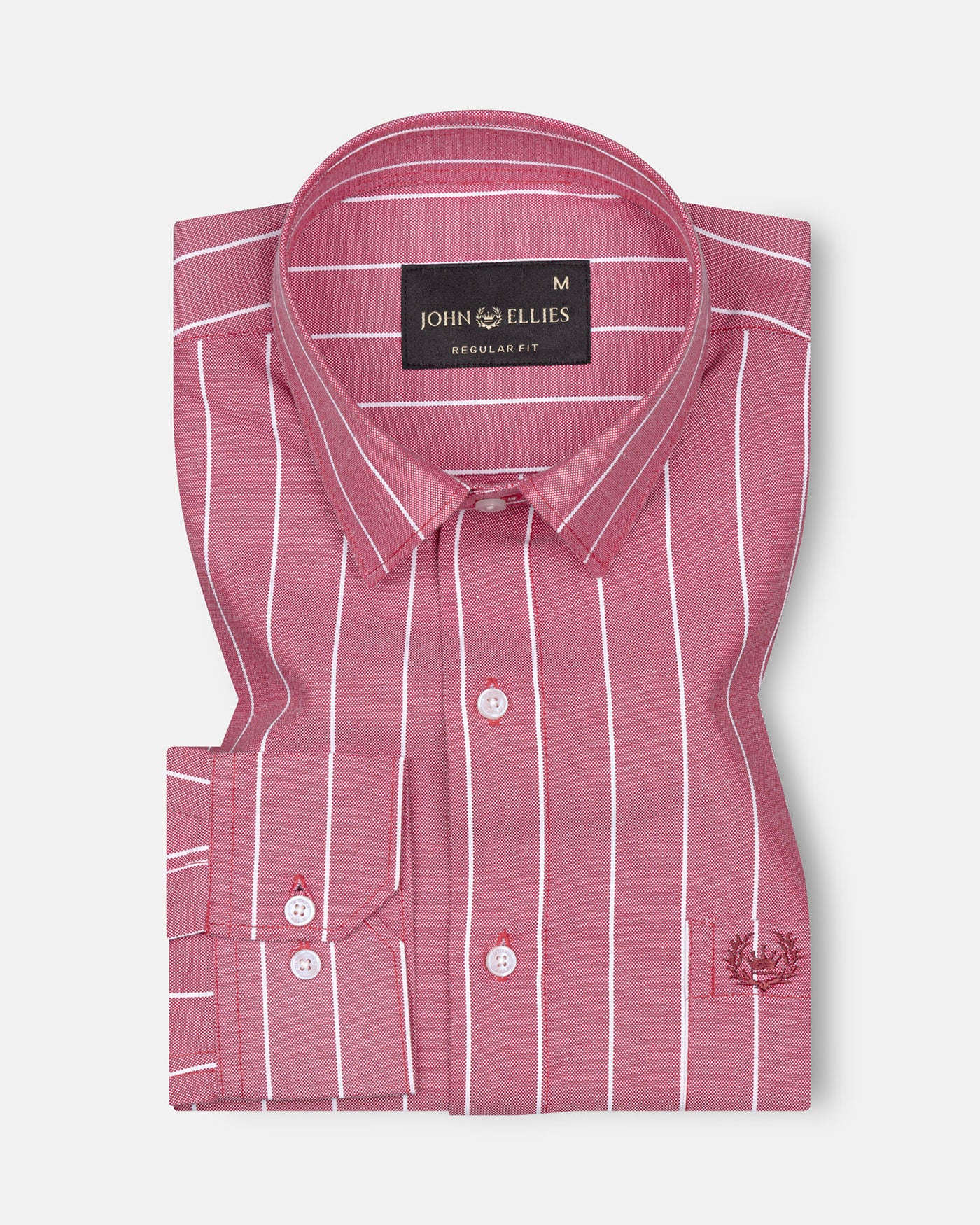 Fabroza Maroon Stripe Oxford Cotton Shirt - John Ellies