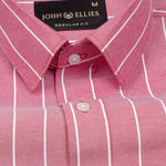 Fabroza Maroon Stripe Oxford Cotton Shirt - John Ellies