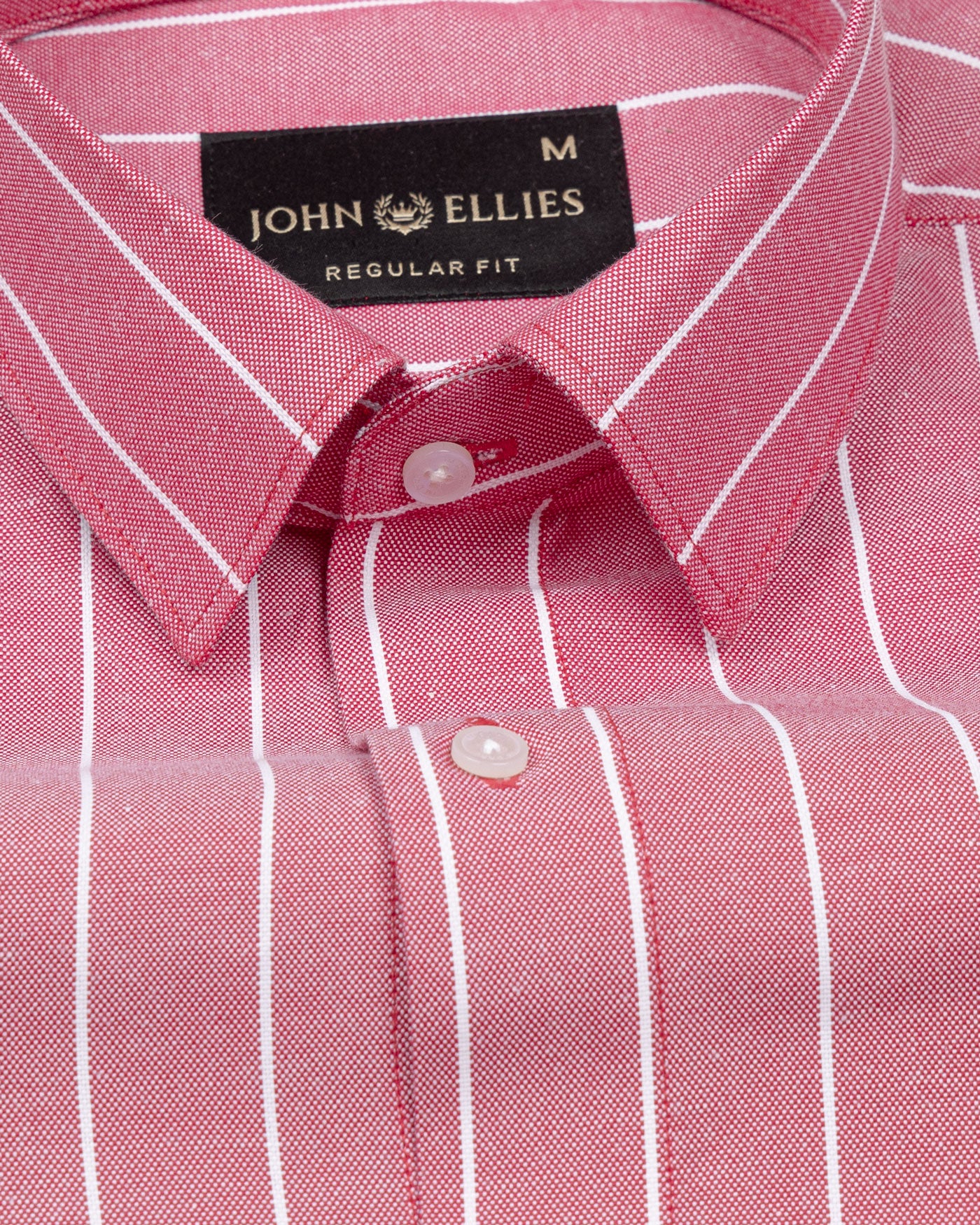 Fabroza Maroon Stripe Oxford Cotton Shirt - John Ellies