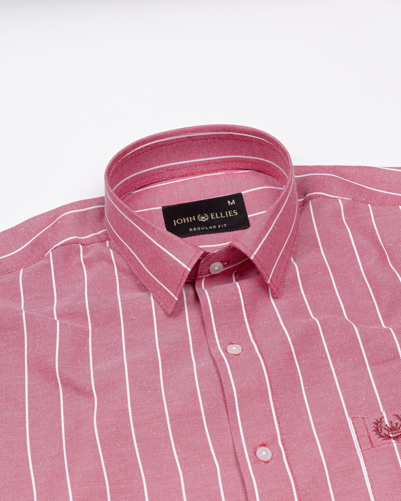 Fabroza Maroon Stripe Oxford Cotton Shirt - John Ellies