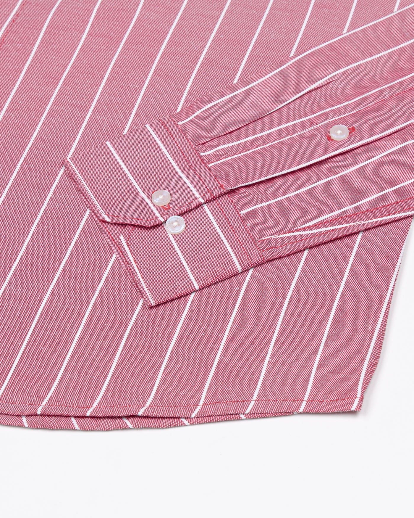 Fabroza Maroon Stripe Oxford Cotton Shirt - John Ellies