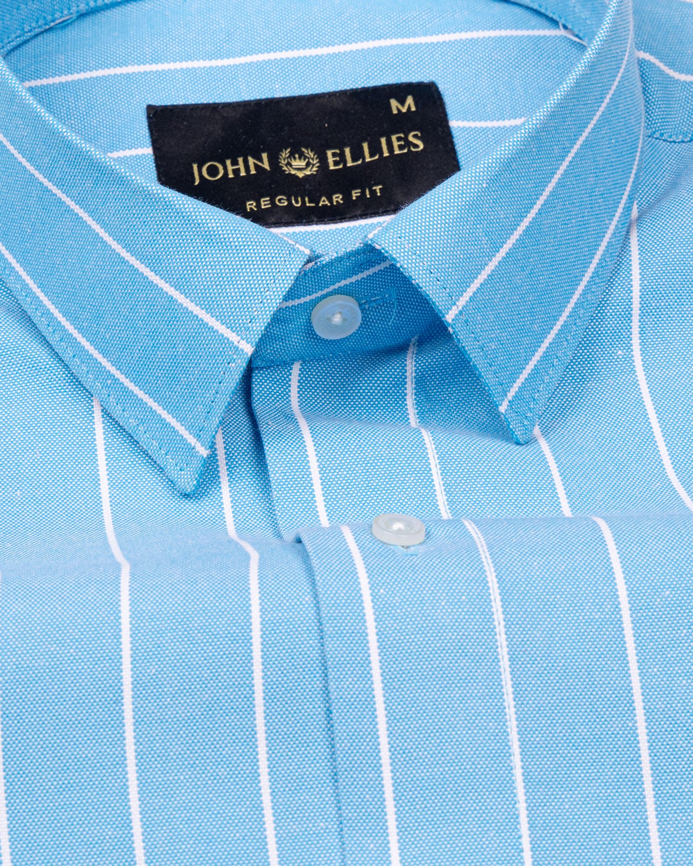 Fabroza Cyan Stripe Oxford Cotton Shirt - John Ellies