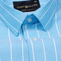 Fabroza Cyan Stripe Oxford Cotton Shirt - John Ellies