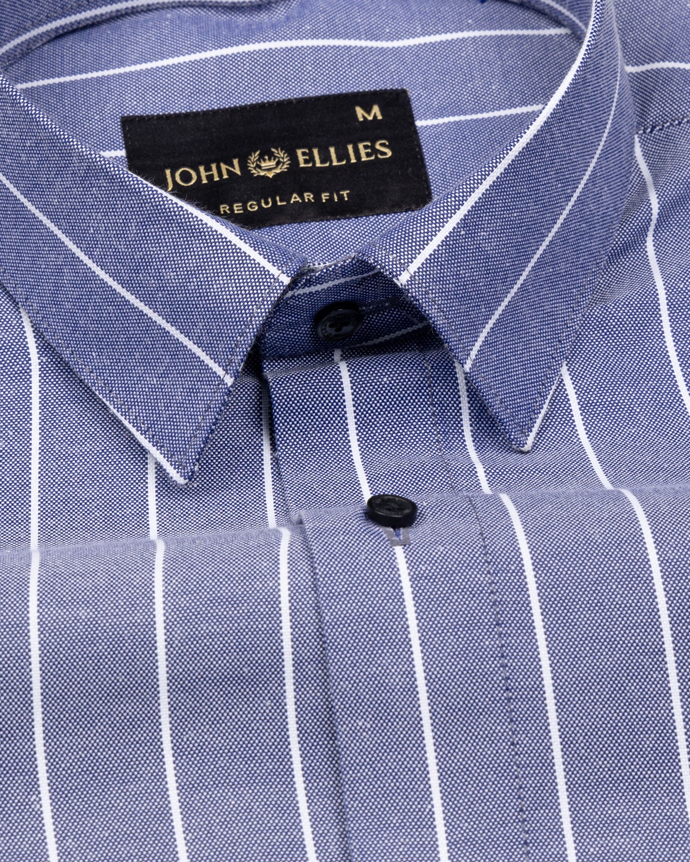 Fabroza Navy Blue Stripe Oxford Cotton Shirt - John Ellies