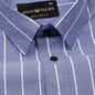 Fabroza Navy Blue Stripe Oxford Cotton Shirt - John Ellies