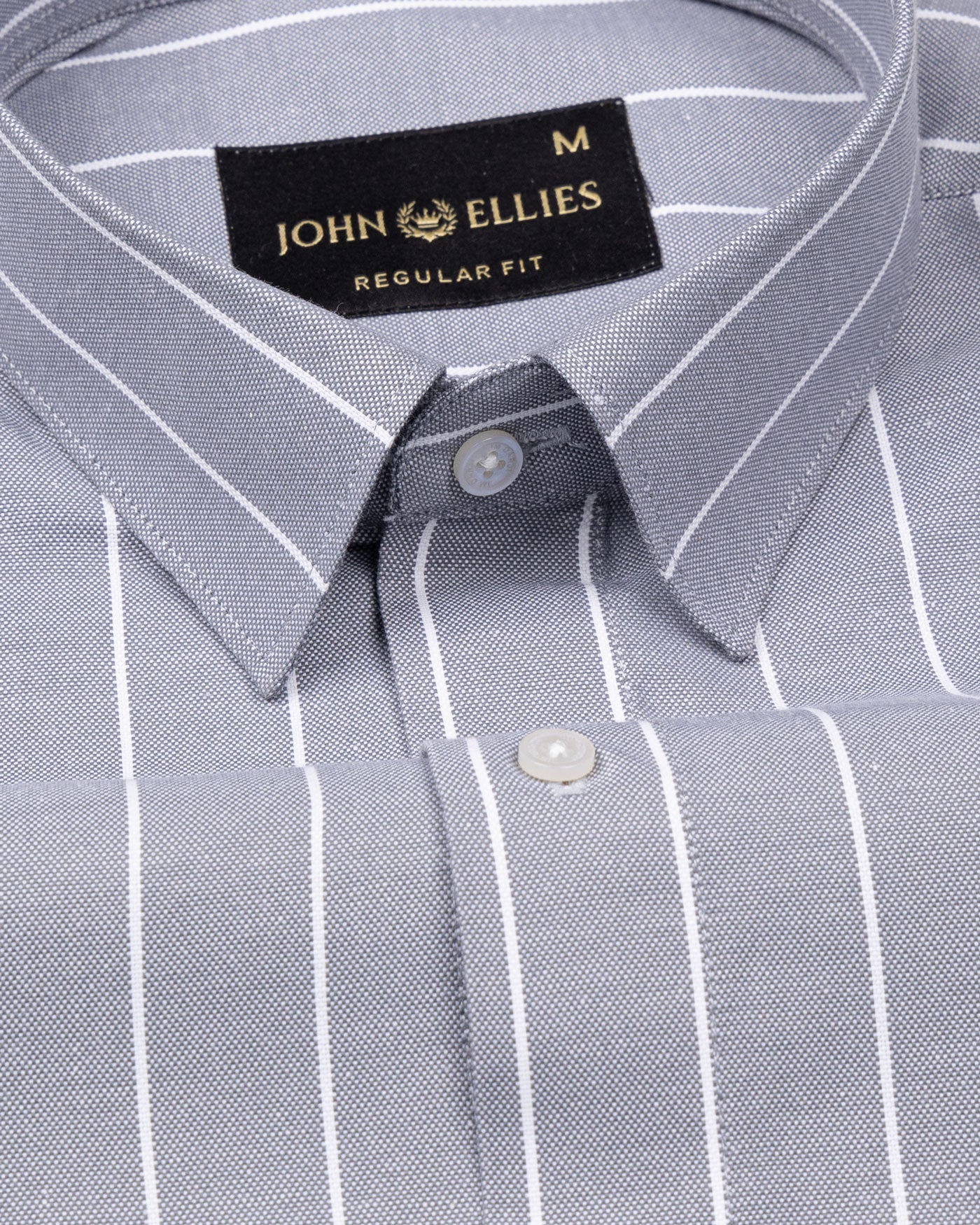 Fabroza Silver Stripe Oxford Cotton Shirt - John Ellies