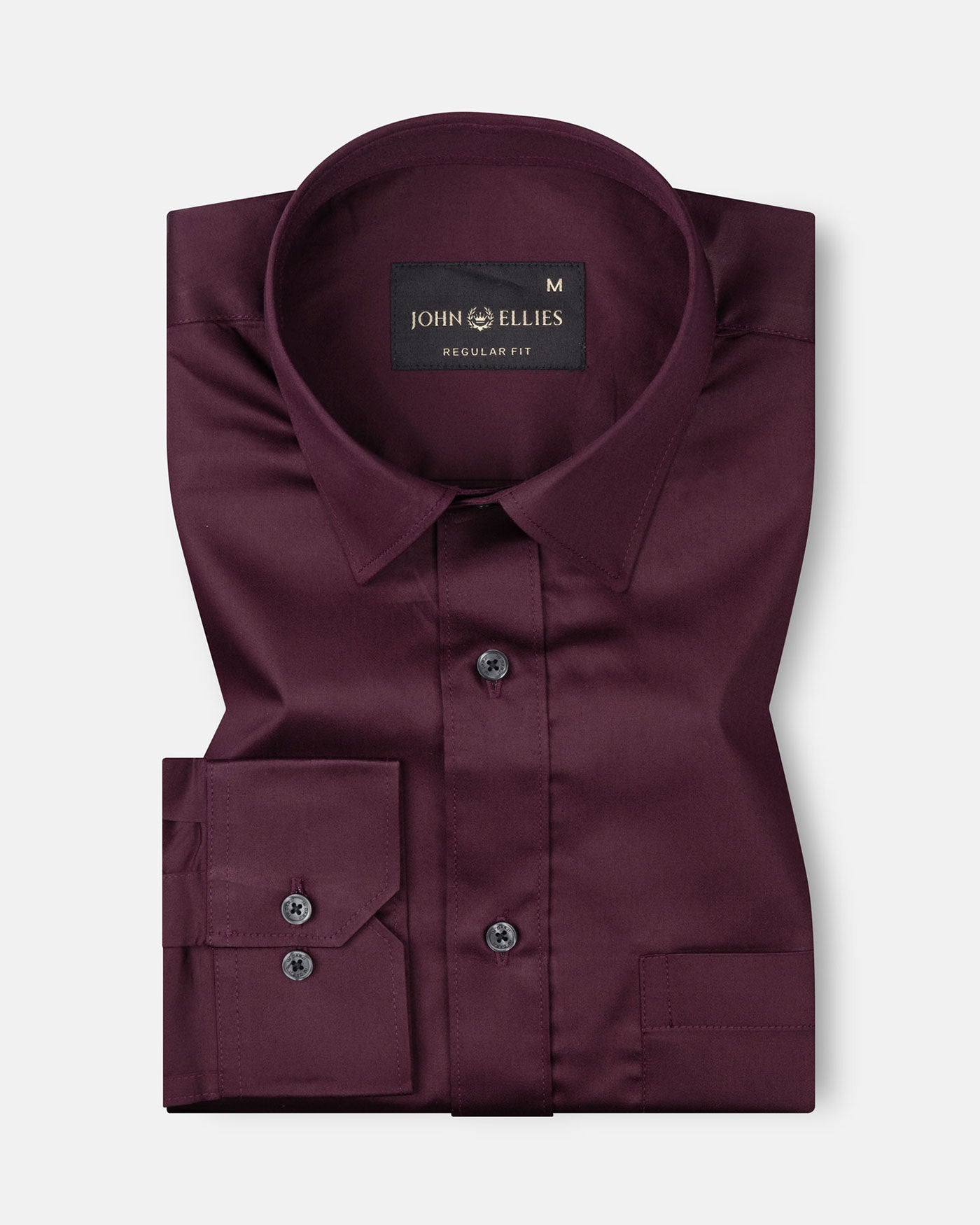 Frendix Maroon Front Placket Giza Cotton Shirt - John Ellies