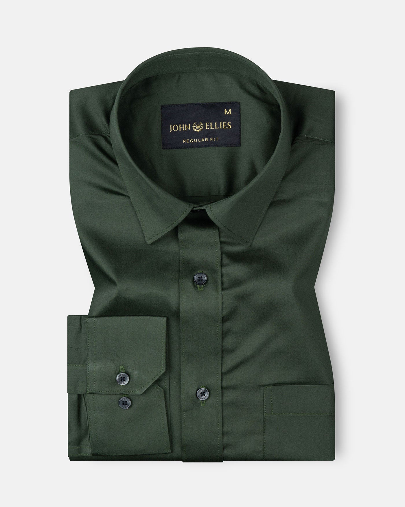 Frendix Green Front Placket Giza Cotton Shirt - John Ellies