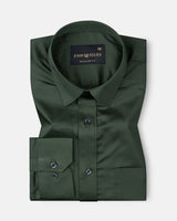 Frendix Green Front Placket Giza Cotton Shirt