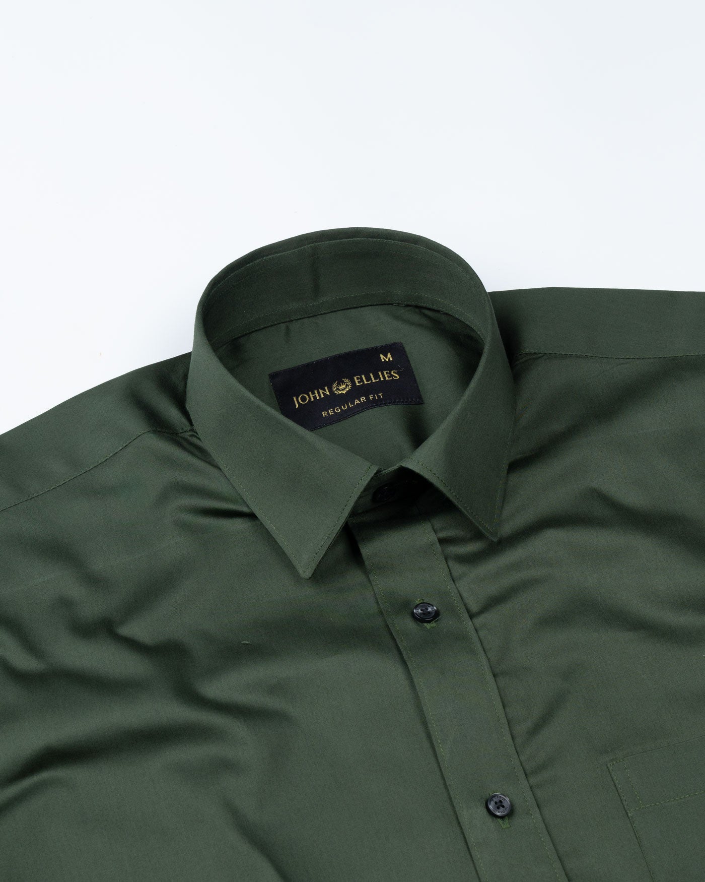 Frendix Green Front Placket Giza Cotton Shirt - John Ellies