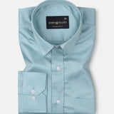 Frendix Powder Green Front Placket Giza Cotton Shirt - John Ellies